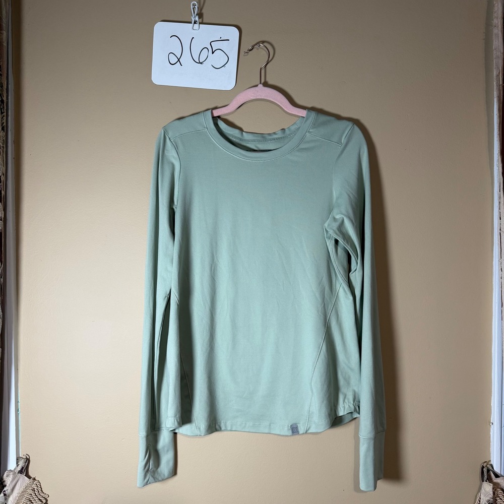 5.11 Tactical Women Sage Green Long Sleeve Performance Top Thumbholes Medium